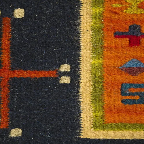 Miniatura 4 de Novica Alfombra geométrica de lana multicolor (3' x 5'), Serene Landscape