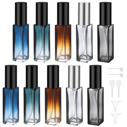 Miniatura 17 de Botellas de perfume Segbeauty para viaje, recargables, de 10 ml, contenedores de perfume de vidrio con embudo y pipeta, 5 unidades, 10