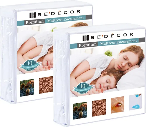 Miniatura 7 de Bedecor Funda Protectora de Colchón King con Cremallera para Colchón de 7"-9" de Profundidad, Completamente Encapsulada a Prueba de Líquidos