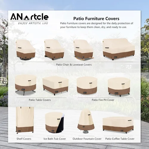 Miniatura 2 de ANartcle Fundas para Sillas de Patio, 600D Impermeables de Servicio Pesado para Muebles de Jardín y Patio al Aire Libre, Fundas para Sillas