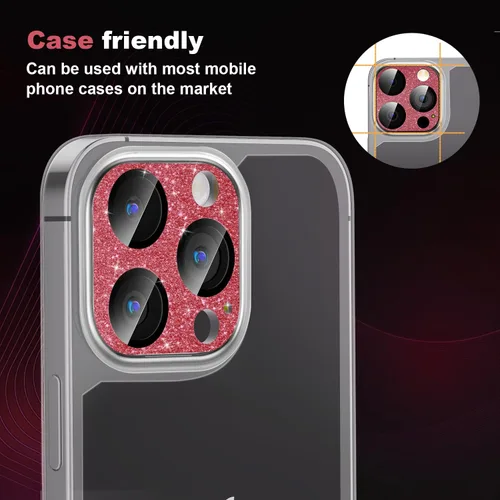 Miniatura 5 de Protector de lente de cámara para iPhone 15 Pro/iPhone 15 Pro Max, [protección contra caídas y cobertura completa] Protector de pantalla de vidrio
