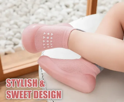 Miniatura 6 de Dookeh Zapatos de bebé para niños y niñas, zapatos de primera caminata, antideslizantes, suela suave, zapatos de calcetín para bebés