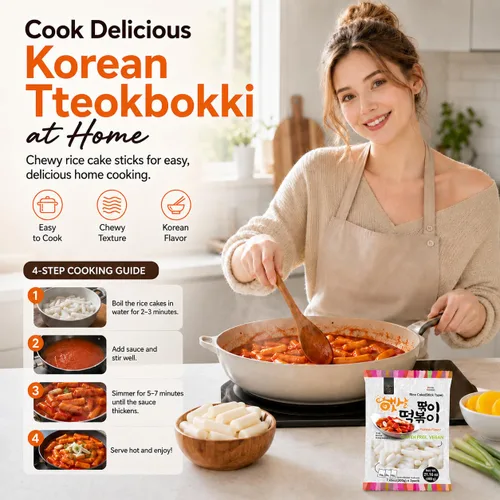 Miniatura 8 de Unha's Asian Snack Box - Pastel de arroz coreano - 1 paquete (3 paquetes individuales) vegano sin OMG sin gluten Tteok Pasta21.16 oz