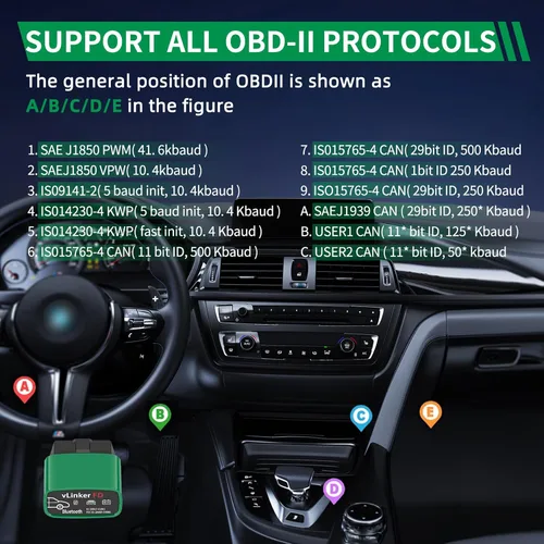 Miniatura 9 de VGATE vLinker FD Bluetooth OBD2 Escáner Herramienta de Diagnóstico, Lectores de Código de Automóvil y Herramientas de Escaneo para Android y Windows