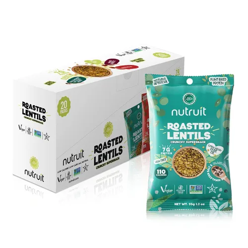 Nutruit Snack de Lentejas Tostadas - Sal del Himalaya y Pimienta Negra Saludable - Vegano, Sin Gluten, Sin OMG, Alto en Proteínas, Saludable Para