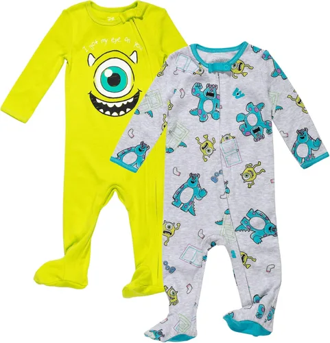 Miniatura 40 de Disney Winnie the Pooh Lion King Monsters Inc. Pixar Toy Story Baby Paquete de 2 overoles Sleep N' Play para recién nacidos hasta niños pequeños