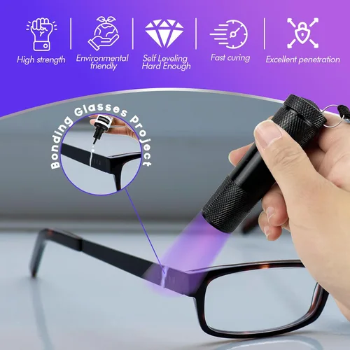Miniatura 6 de EDSRDXS - Kit de pegamento de soldadura y unión UV, kit de resina UV con luz UV de 3 W, secado rápido e impermeable, pegamento de soldadura