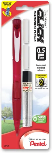 Miniatura 8 de Lápiz automático Pentel Twist Erase Click con 2 borradores de repuesto y minas, 0.01 pulgadas, barriles surtidos, Variados