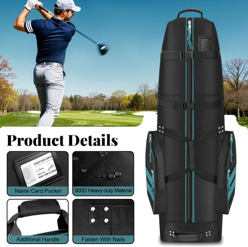 Miniatura 3 de Bolsa de viaje de golf con ruedas, al aire libre resistente 900D poliéster impermeable bolsas de golf de viaje, bolsas de viaje de golf