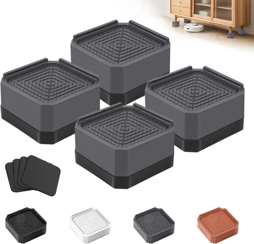 Miniatura 8 de Elevadores de cama para muebles – Elevador de bloque rectangular ajustable para elevar 1.5-3 pulgadas y 4.3 pulgadas camas, mesas, sofás