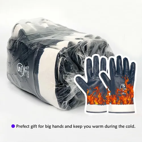 Miniatura 2 de Guantes de aceite azul para hombre, guantes resistentes al aceite resistentes al agua para entrega de combustible, guantes con revestimiento