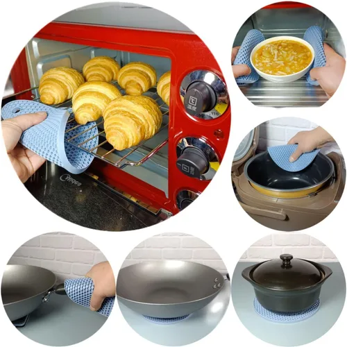 Miniatura 5 de Salvamanteles de silicona para platos calientes, ollas y sartenes, almohadillas calientes para encimera de cocina, juego de 4 soportes de silicona