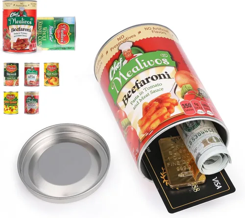 Miniatura 20 de Caja de seguridad falsa con forma de lata, perfecta para ocultar almacenamiento, llave, efectivo, joyas, tarjeta (1- Estilo francés de judías verdes)