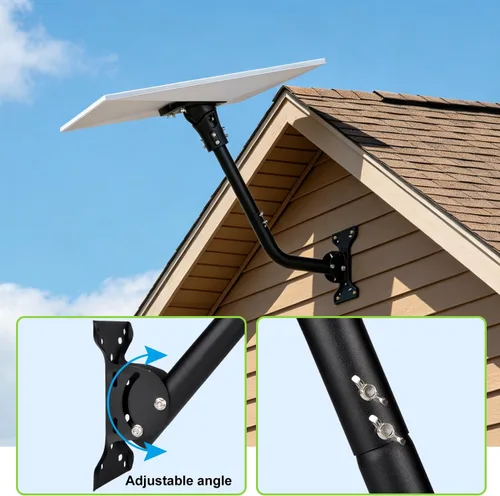Miniatura 6 de Soporte de poste de pared para Starlink Standard 4/4X/Gen 3, kit de montaje de poste con adaptador de tubo ajustable para placa Starlink Standard