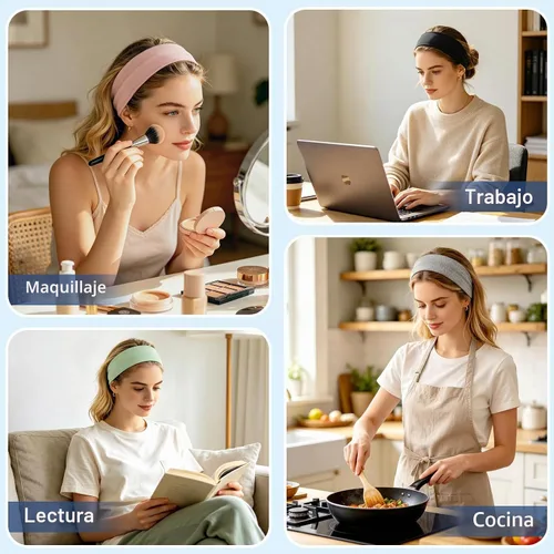 Miniatura 6 de Fishinsea Paquete de 8 diademas deportivas para mujer, tela elástica suave antideslizante, bandas para el cabello para entrenamiento diario, yoga