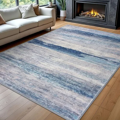 Miniatura 176 de KOZYFLY – Alfombra de pasillo moderna y lavable de diseño abstracto verde, 2 x 5 pies, antideslizante, suave y de pelo corto, ideal para cocina