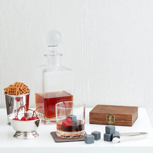 Miniatura 3 de Creative Gifts International Juego de piedras de whisky y pinzas en caja de recuerdos, bolsa para el polvo incluida para un almacenamiento seguro, 9