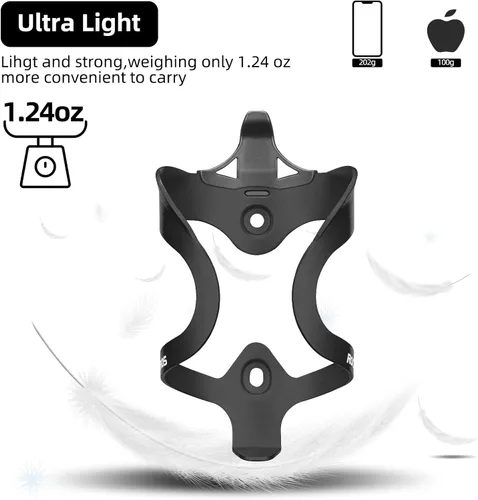 Miniatura 2 de ROCKBROS Soporte para botella de agua para bicicleta, ligero, resistente, aleación de aluminio, jaula para bebidas con tornillos, soportes para A2
