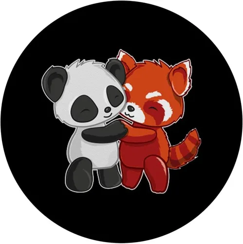 Miniatura 3 de Chibi Panda Bear Hugs Red Panda - Cute Kids PopSockets PopGrip: agarre intercambiable para teléfonos y tabletas