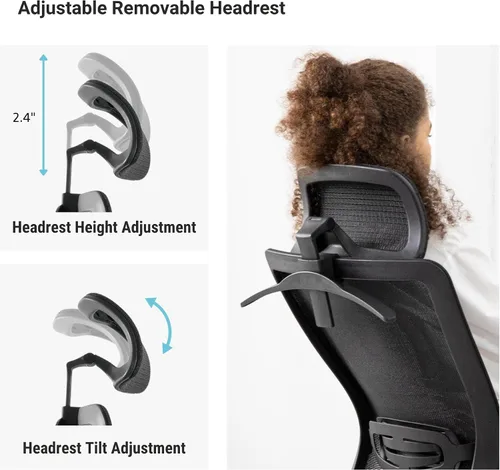 Miniatura 6 de Progressive Desk Ergo Glyder - Silla de aire ergonómica de malla de malla con brazos ajustables y reposacabezas - Silla de computadora con postura