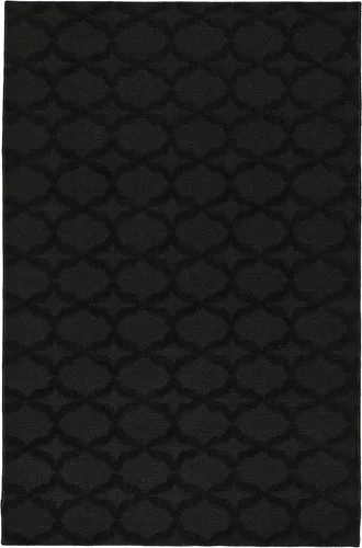 Miniatura 295 de Garland Rug Sparta - Alfombra antideslizante de polipropileno de 2 pies x 12 pies, color negro, ideal para salas de estar y pasillos, elegante