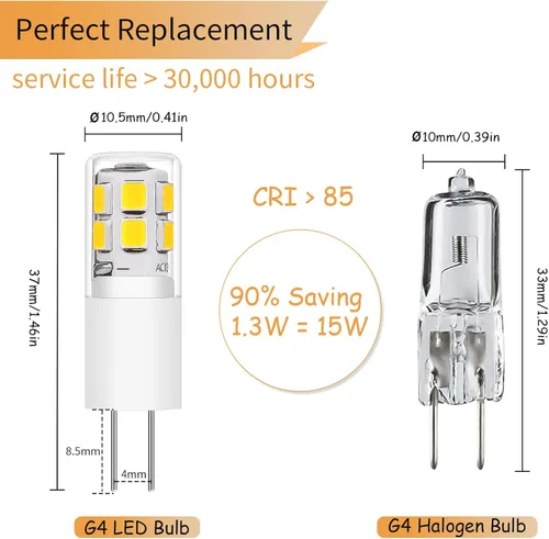 Miniatura 2 de I-SHUNFA Bombilla LED G4 CA 120V Blanco Frío Paquete de 10