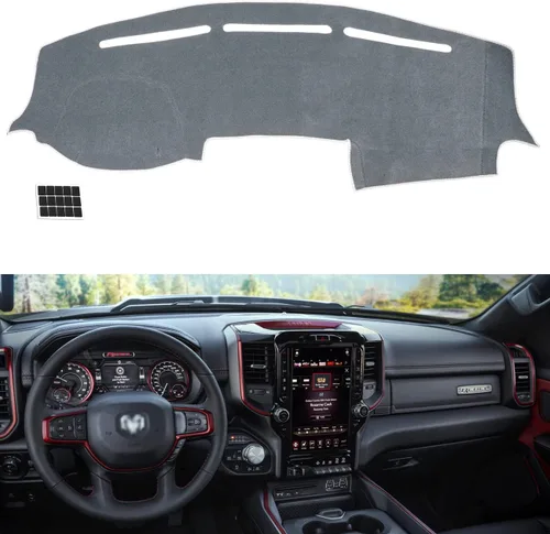 Miniatura 20 de TUCAREST Funda para salpicadero Compatible con Ch-Evy Silverado 1500/2500 HD/3500 HD 2019-2023, GM-C Sierra/HD 2500/ HD 3500 2019-2023, alfombrilla