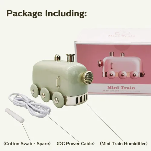 Miniatura 5 de Mini humidificador portátil, 10.1 fl oz, lindo tren pequeño, difusor de niebla fría para escritorio/oficina/dormitorio, ultra silencioso, función