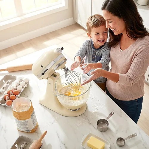 Miniatura 2 de KitchenAid - Tazón mezclador de vidrio para batidoras de pie inclinable de 4.5 y 5 cuartos de galón, tazón de mezcla de 5 cuartos de galón