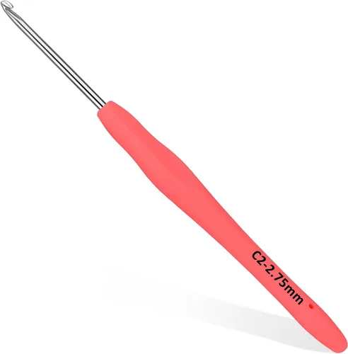 Miniatura 17 de SHWAKK Small Crochet Hook, 0.5 mm Lace Ergonomic Crochet Hook, Tiny Crochet Needles for Arthritic Hands, Knitting Needles with Soft Handle Beginners