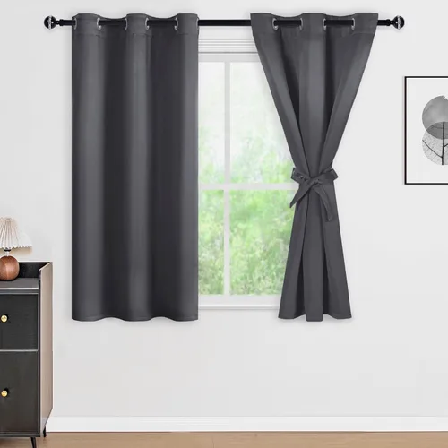 Miniatura 83 de DWCN Cortinas 100% opacas de 84 pulgadas de largo para dormitorio con forro negro, paneles de cortina de ventana de doble capa con aislamiento Azul