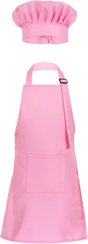Miniatura 11 de ranrann Conjunto de delantal de chef para niños y niñas, delantales de cocina para cocinar, hornear, entrenamiento, disfraz