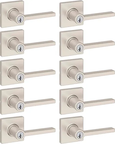 Miniatura 20 de Kwikset Casey - Manija de puerta de paso interior, palanca para puertas de armario y pasillo, manija reversible sin bloqueo, negro mate