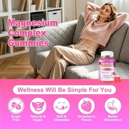 Miniatura 6 de Gomitas de magnesio L-treonato - Gomitas de treonato de magnesio para niños y adultos, apoya la función cognitiva, la salud del cerebro