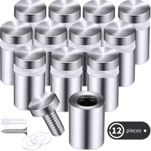 Miniatura 2 de Tornillos de separación de letreros de 1/2 x 3/4 pulgadas, tornillos publicitarios, soportes de pared de acero inoxidable para letreros acrílicos