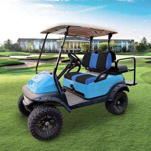 Miniatura 7 de Juego de fundas de asiento de carrito de golf, fundas para asientos delanteros de carrito de golf, ajuste para Club Car Precedent OEM, cojín de Azul