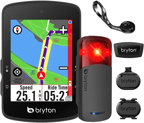 Bryton Rider S510 Bike Computer and Sensors y Gardia R300L Radar trasero y Sport Mount Bundle