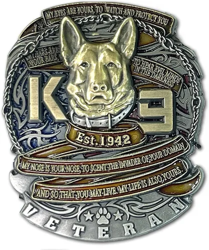 Miniatura 2 de K-9 Veteran Est 1942 - Moneda coleccionable coleccionable de primera respuesta militar grabada