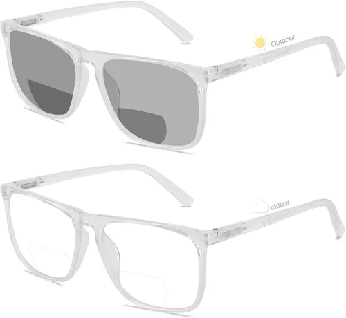 Miniatura 8 de MARE AZZURO Lentes de lectura bifocales fotocromáticos para hombre, con bloqueo de luz azul, lentes de sol para lectores 1.0 1.5 2.0 2.5 3.0 3.5 4.0