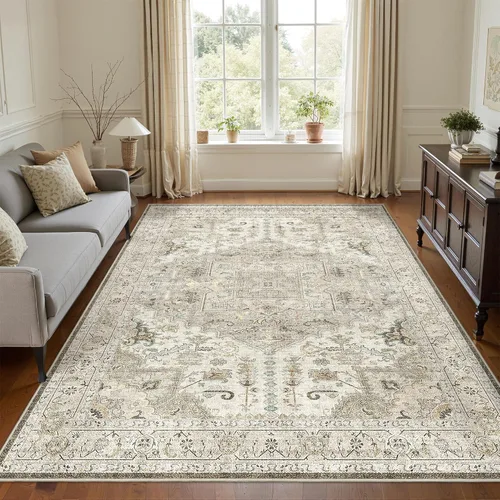 Miniatura 39 de Alfombra de pasillo lavable de 2 x 6 pies - Alfombras de cocina con respaldo antideslizante vintage suave estilo granja, alfombra de entrada