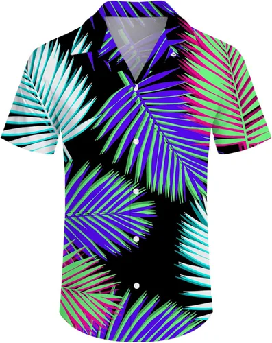 Miniatura 2 de ifamawlea Conjunto de 2 piezas para hombre, camisa hawaiana, pantalones cortos, camisa con botones y pantalones cortos con sombreros de pescador