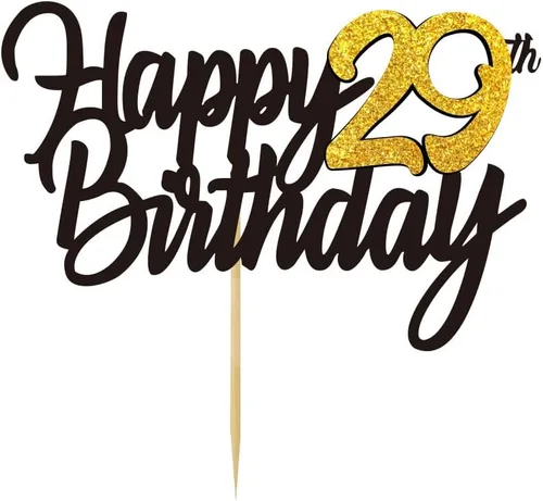 Miniatura 83 de Decoración para tarta de cumpleaños número 24 con purpurina para 24 años, decoraciones de cumpleaños de 24 años, decoraciones doradas para tartas