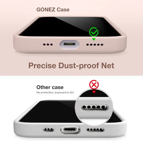 Miniatura 653 de GONEZ Funda de silicona para iPhone 15 Pro Max, compatible con Magsafe, protector de cámara + protector de pantalla, forro de microfibra suave