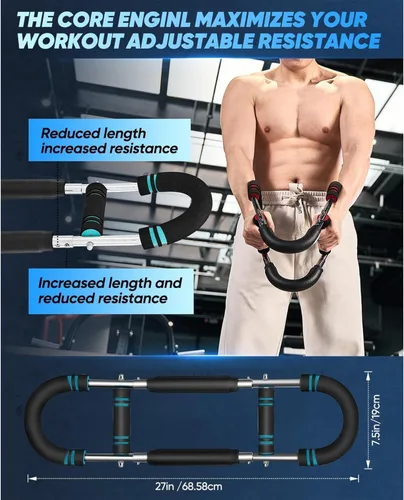 Miniatura 5 de Entrenador de Brazo Twister, Equipo de Entrenamiento de Pecho Ajustable de 40-100 lb, Entrenador de Brazo Power Twist, Fortalecedor de Antebrazo