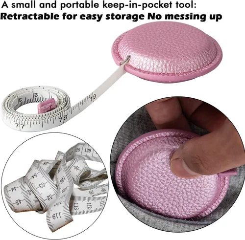 Miniatura 4 de Cinta métrica para medir el cuerpo, 79 pulgadas/6.6 ft cinta métrica retráctil para tela corporal, costura, tela a medida, mediciones