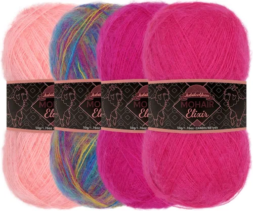 Miniatura 29 de JubileeYarn Mohair Elixir Yarn - 50g/Skein Baby Wool Blend - Cosmopolitan - 1 Skein