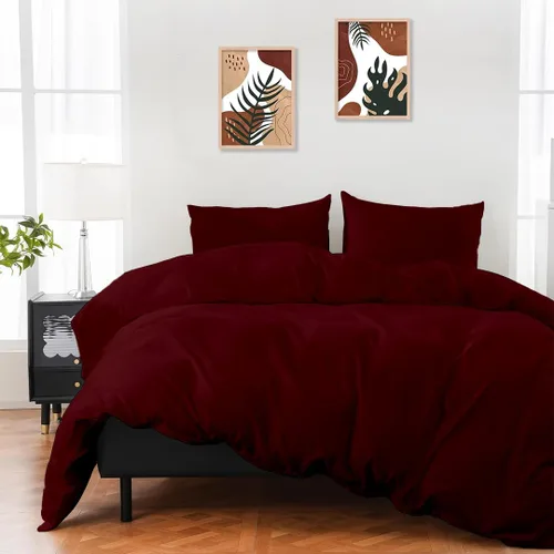 Miniatura 10 de ARlinen Juego de funda de edredón de tamaño matrimonial, 100% algodón egipcio, juego de ropa de cama de 3 piezas con cierre de cremallera, incluye 1