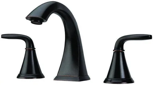 Miniatura 8 de Pfister Pasadena LF049PDKK - Grifo para lavabo de baño, 8 pulgadas de ancho, 2 asas, 3 agujeros, acabado de níquel cepillado, LF049PDKK