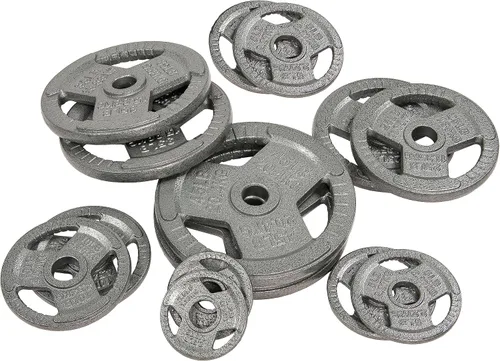 Miniatura 3 de Signature Fitness Olympic - Placa de pesas de hierro fundido de 2 pulgadas para entrenamiento de fuerza y levantamiento de pesas, varios tamaños