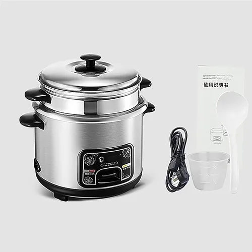 Miniatura 6 de Olla de arroz con cesta de vapor, ollas de arroz, (2-6 litros) portátil, olla interior de acero inoxidable, con vaporizador, funciones cálidas
